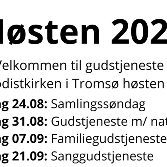 Høstens gudstjenesteprogram