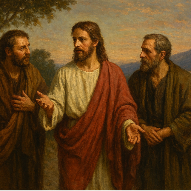 Jesus viser seg for Emmaus-vandrerne
