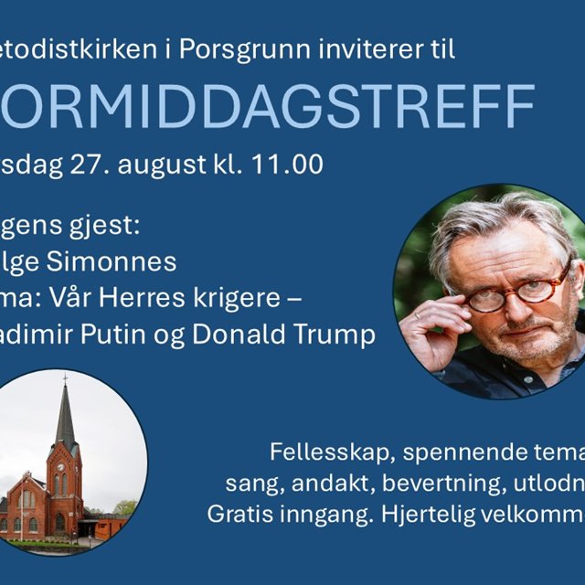 Formiddagstreff torsdag 27. august kl. 11.00