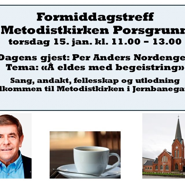 Torsdag 15. januar kl. 11.00 Formiddagstreff